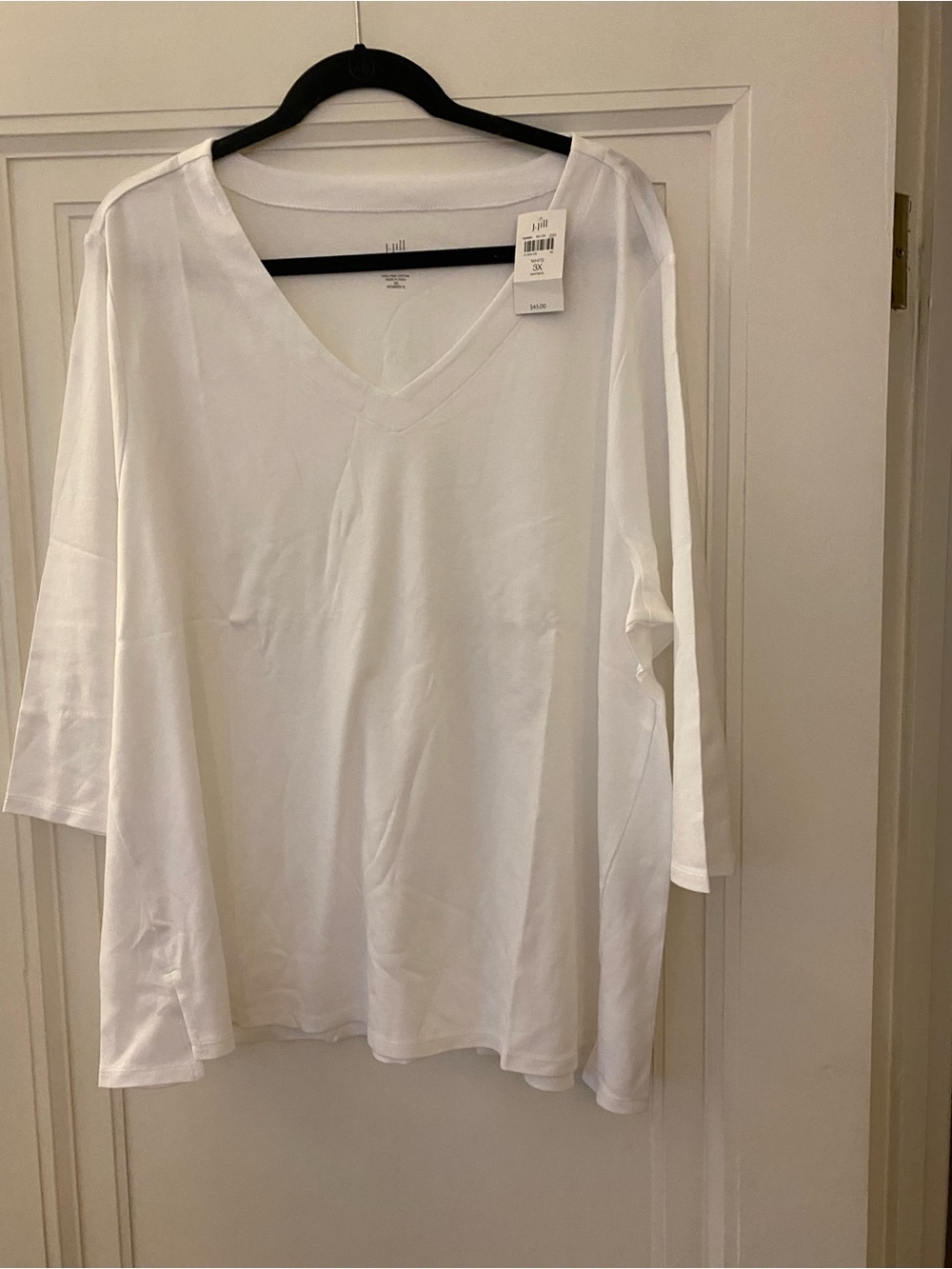 J Jill size 3x white womens t shirt - v neck